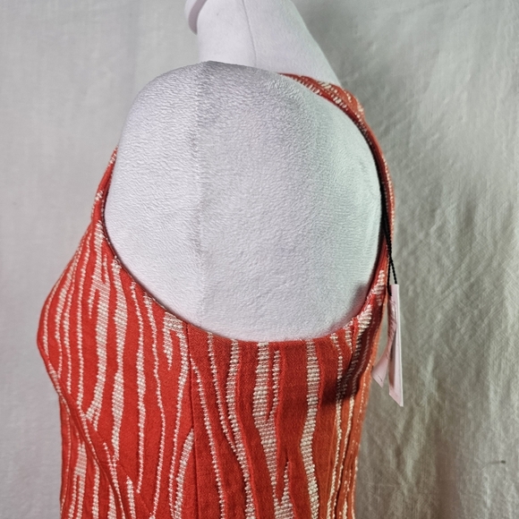Milly Zebra Jacquard Womens Dress Sz 0 Persimmon Raceback Knee Length - Picture 5 of 15